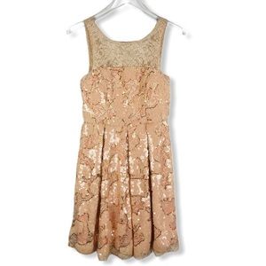 Eva Franco (Anthro) pink embellished Lace Dress